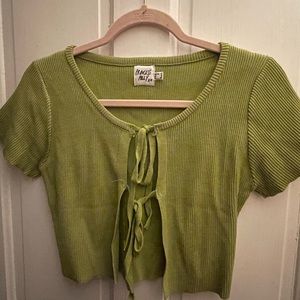 Princess Polly, cropped green tie top, size 8